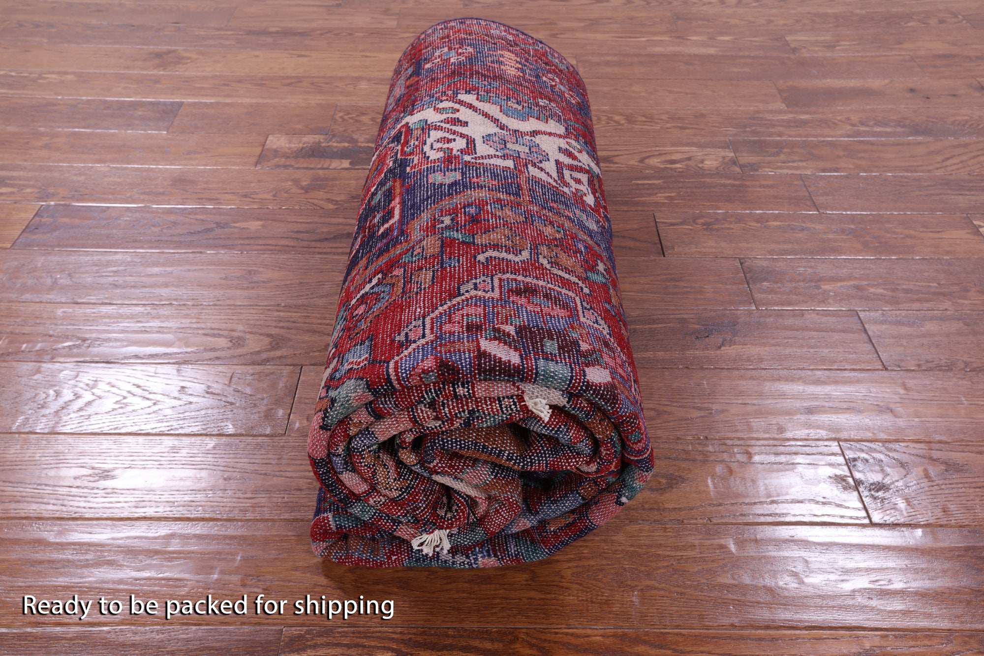 Blue New Authentic Persian Nahavand Hando Knotted Rug - 5' 5" X 10' 4" - Golden Nile
