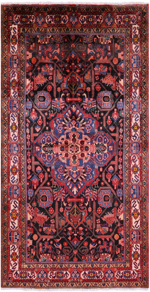 Black New Authentic Persian Nahavand Rug - 5' 2" X 9' 11" - Golden Nile