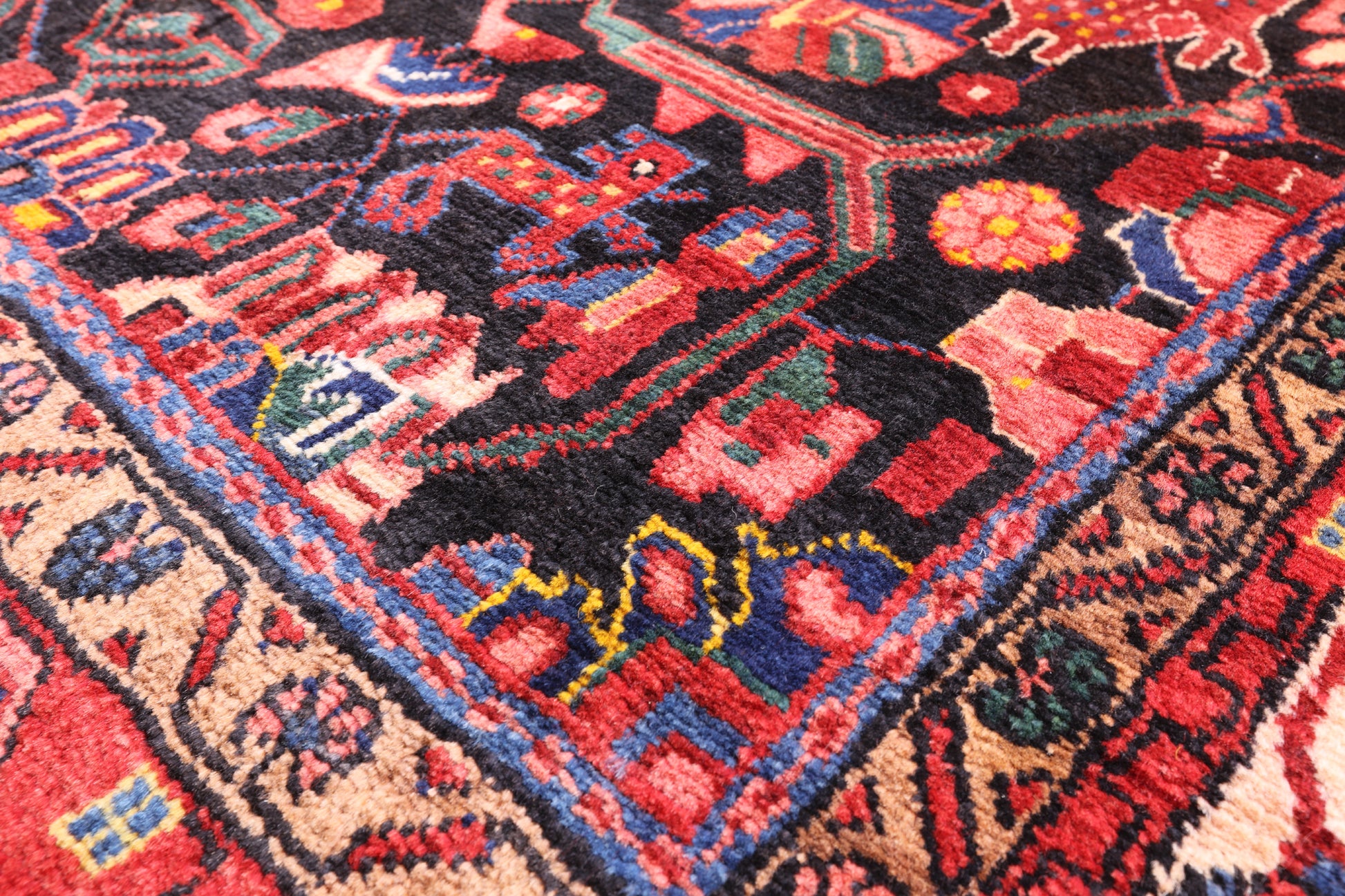 Black New Authentic Persian Nahavand Rug - 5' 2" X 9' 11" - Golden Nile