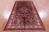 Black New Authentic Persian Nahavand Hand Knotted Rug - 5' 3" X 9' 7" - Golden Nile