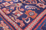 Blue New Authentic Persian Hamadan Hand Knotted Runner Rug - 3' 10" X 9' 6" - Golden Nile