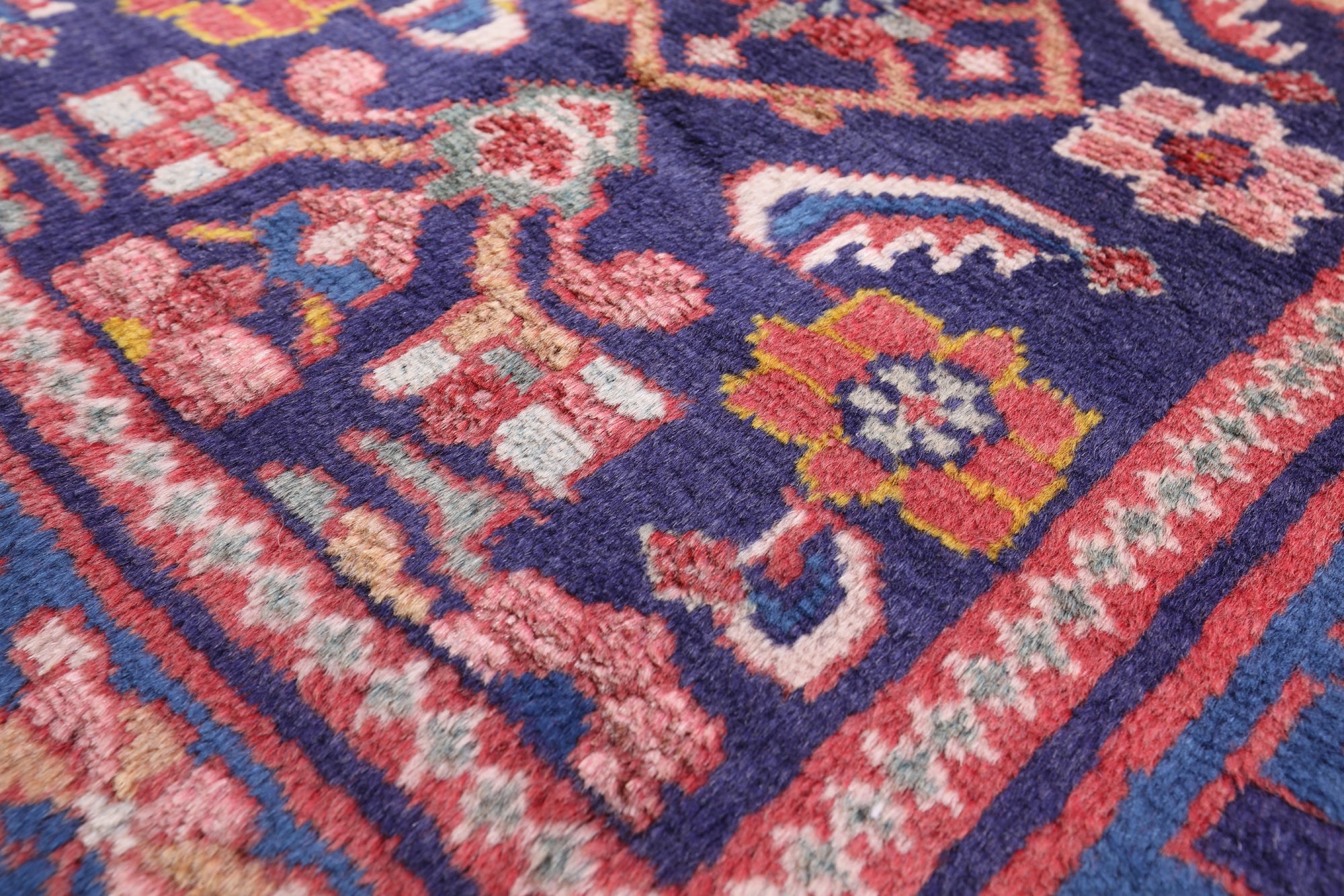 Blue New Authentic Persian Hamadan Hand Knotted Runner Rug - 3' 10" X 9' 6" - Golden Nile