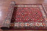 Red New Authentic Persian Hamadan Runner Rug - 3' 8" X 11' 1" - Golden Nile