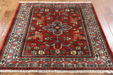 3' 8" X 3' 10" Square Hand Knotted Persian Nahavand Rug - Golden Nile