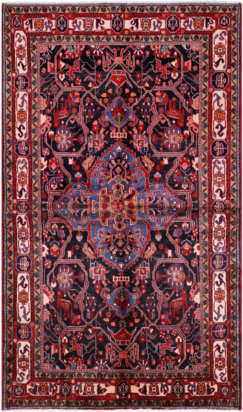 Black New Authentic Persian Nahavand Rug - 5' 2" X 8' 10" - Golden Nile