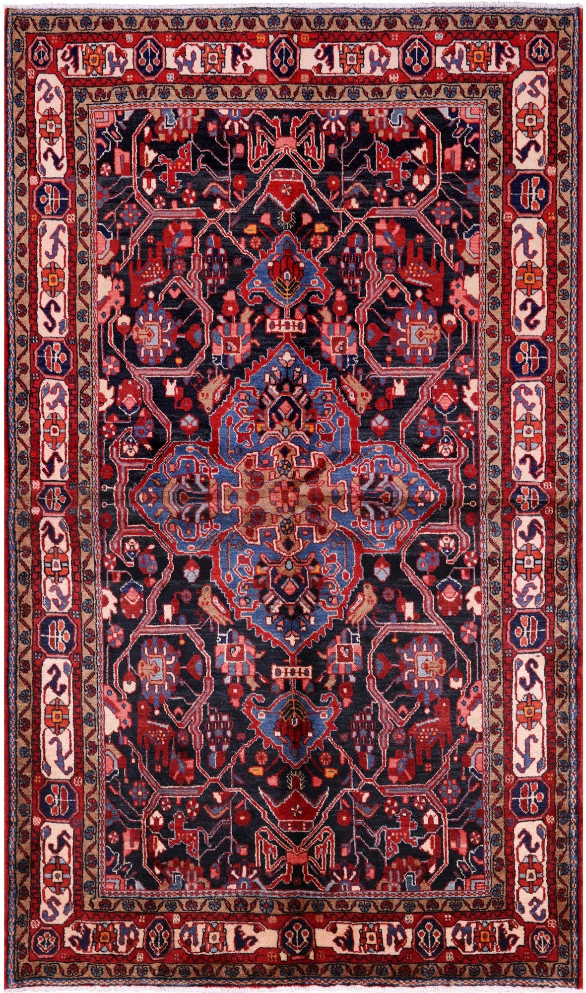 Black New Authentic Persian Nahavand Rug - 5' 2" X 8' 10" - Golden Nile