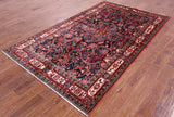Black New Authentic Persian Nahavand Rug - 5' 2" X 8' 10" - Golden Nile