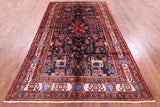 Black Hand Knotted New Authentic Persian Nahavand Rug - 5' 7" X 9' 8" - Golden Nile
