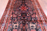 Black Hand Knotted New Authentic Persian Nahavand Rug - 5' 7" X 9' 8" - Golden Nile