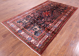 Black Hand Knotted New Authentic Persian Nahavand Rug - 5' 7" X 9' 8" - Golden Nile