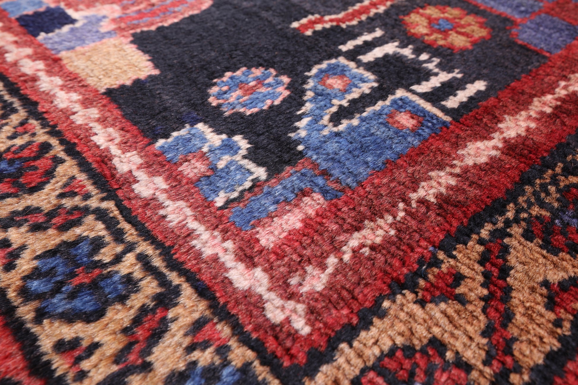 Black Hand Knotted New Authentic Persian Nahavand Rug - 5' 7" X 9' 8" - Golden Nile