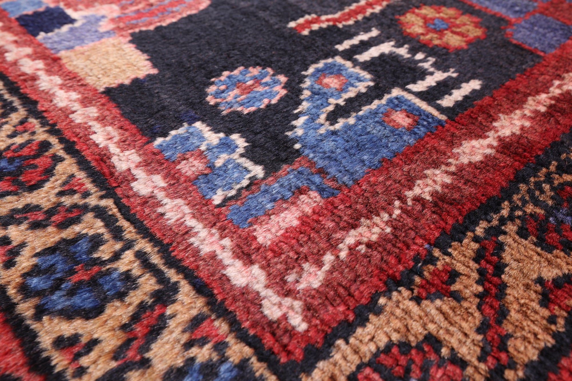 Black Hand Knotted New Authentic Persian Nahavand Rug - 5' 7" X 9' 8" - Golden Nile