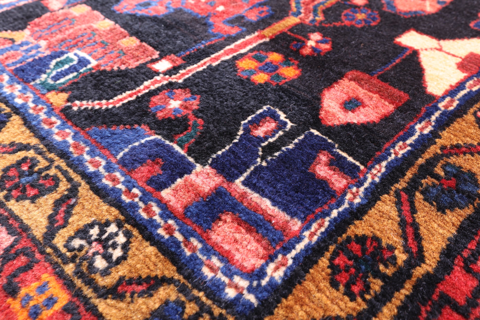 Black New Authentic Persian Nahavand Rug - 4' 11" X 10' 0" - Golden Nile