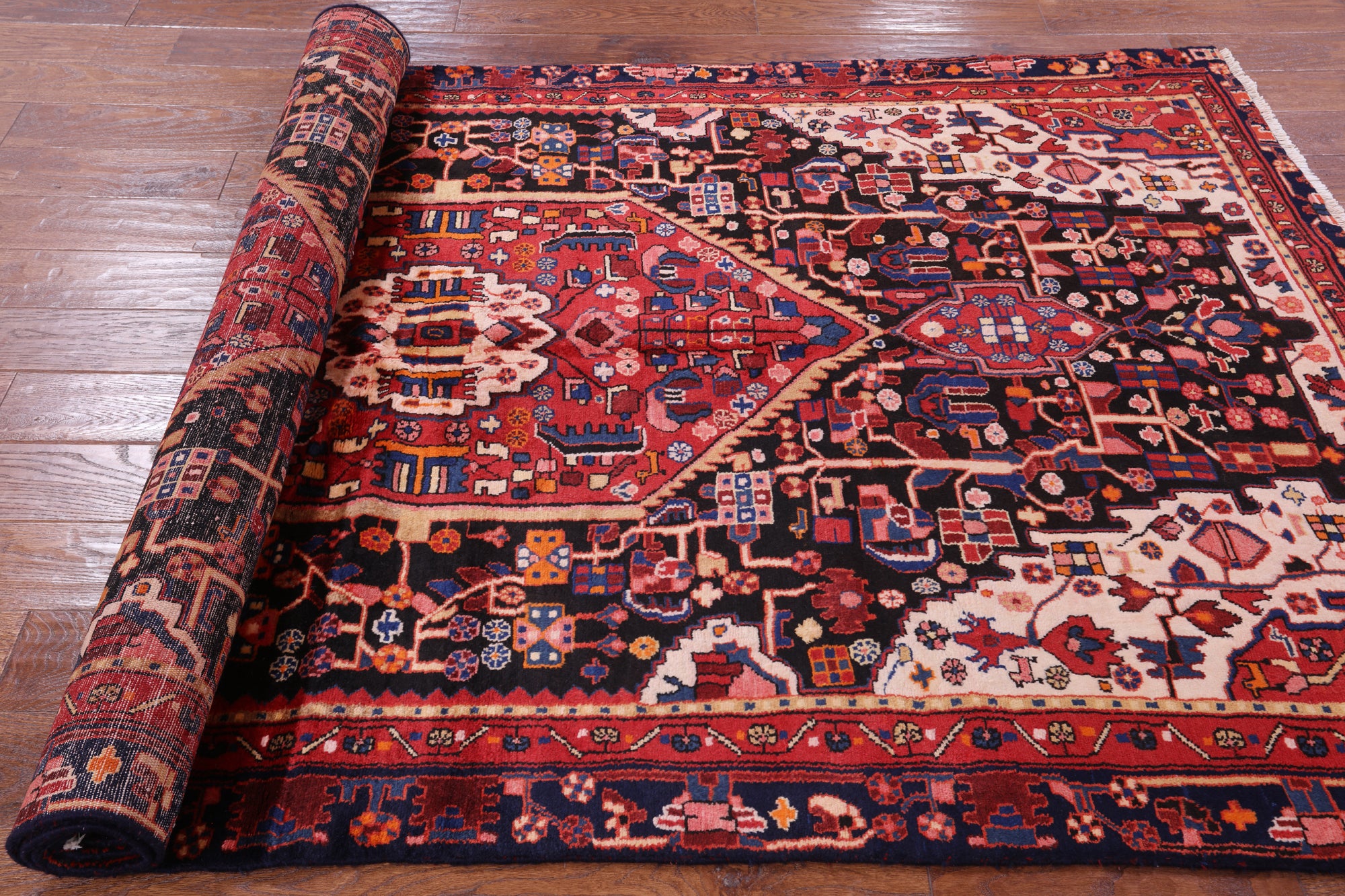 Black New Authentic Persian Nahavand Area Wool Rug - 4' 9" X 9' 2" - Golden Nile