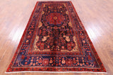 Black New Authentic Nahavand Persian Hand Knotted Wool Rug - 5' 4" X 10' 11" - Golden Nile