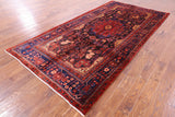 Black New Authentic Nahavand Persian Hand Knotted Wool Rug - 5' 4" X 10' 11" - Golden Nile