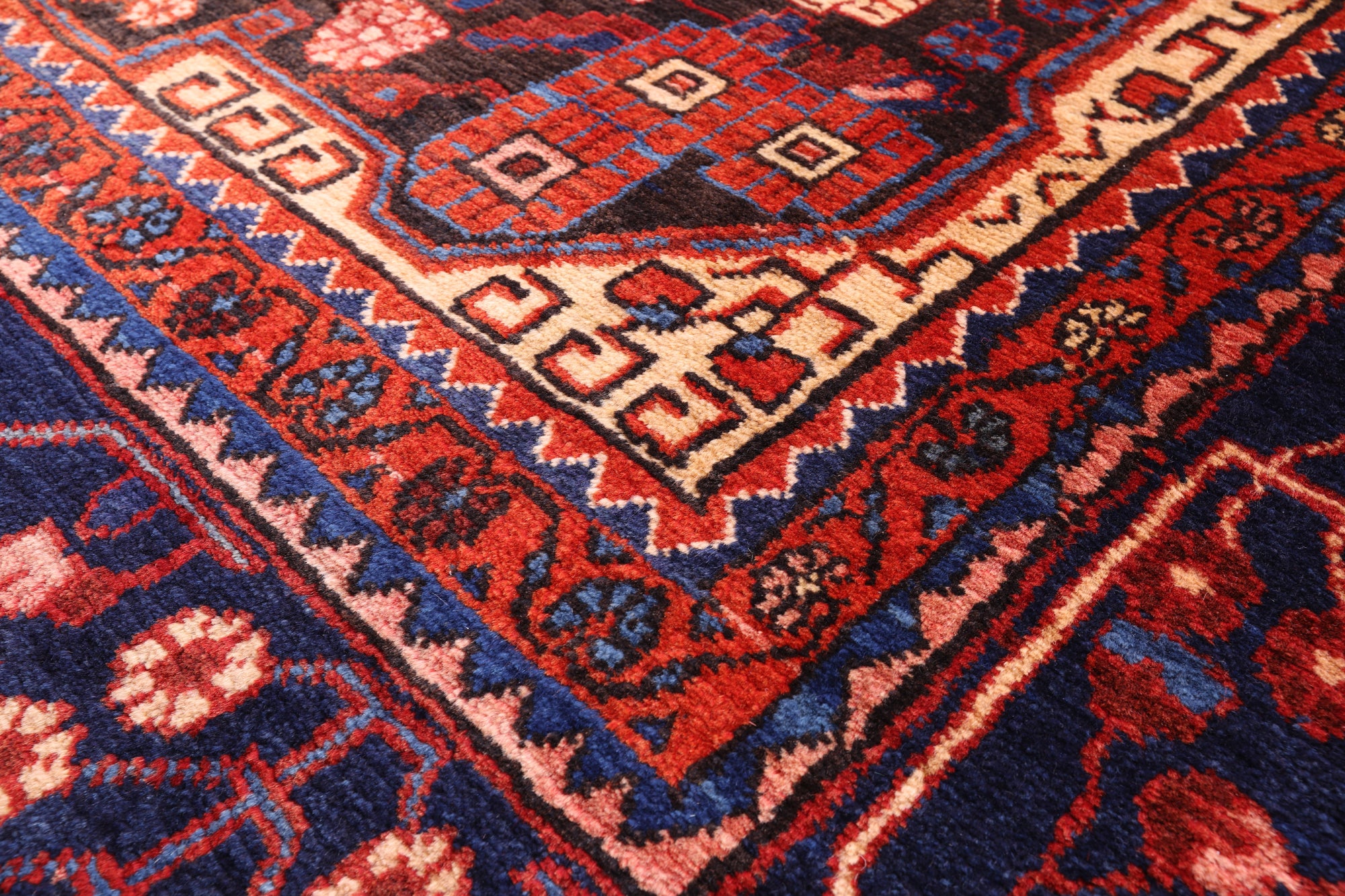 Black New Authentic Nahavand Persian Hand Knotted Wool Rug - 5' 4" X 10' 11" - Golden Nile