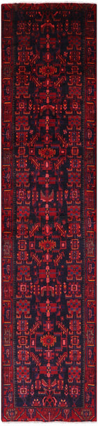 New Authentic Persian Hamadan Hand Knotted Runner Rug - 3' 8" X 16' 3" - Golden Nile