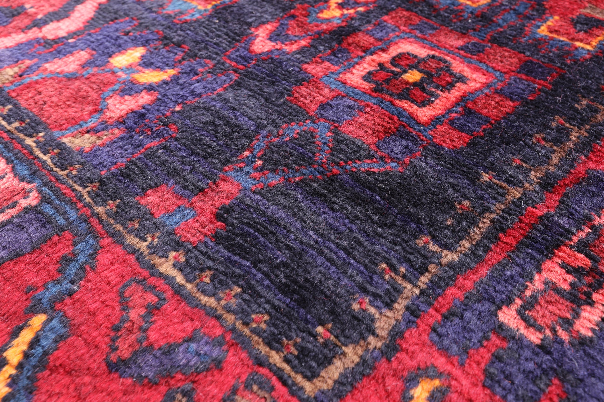 New Authentic Persian Hamadan Hand Knotted Runner Rug - 3' 8" X 16' 3" - Golden Nile