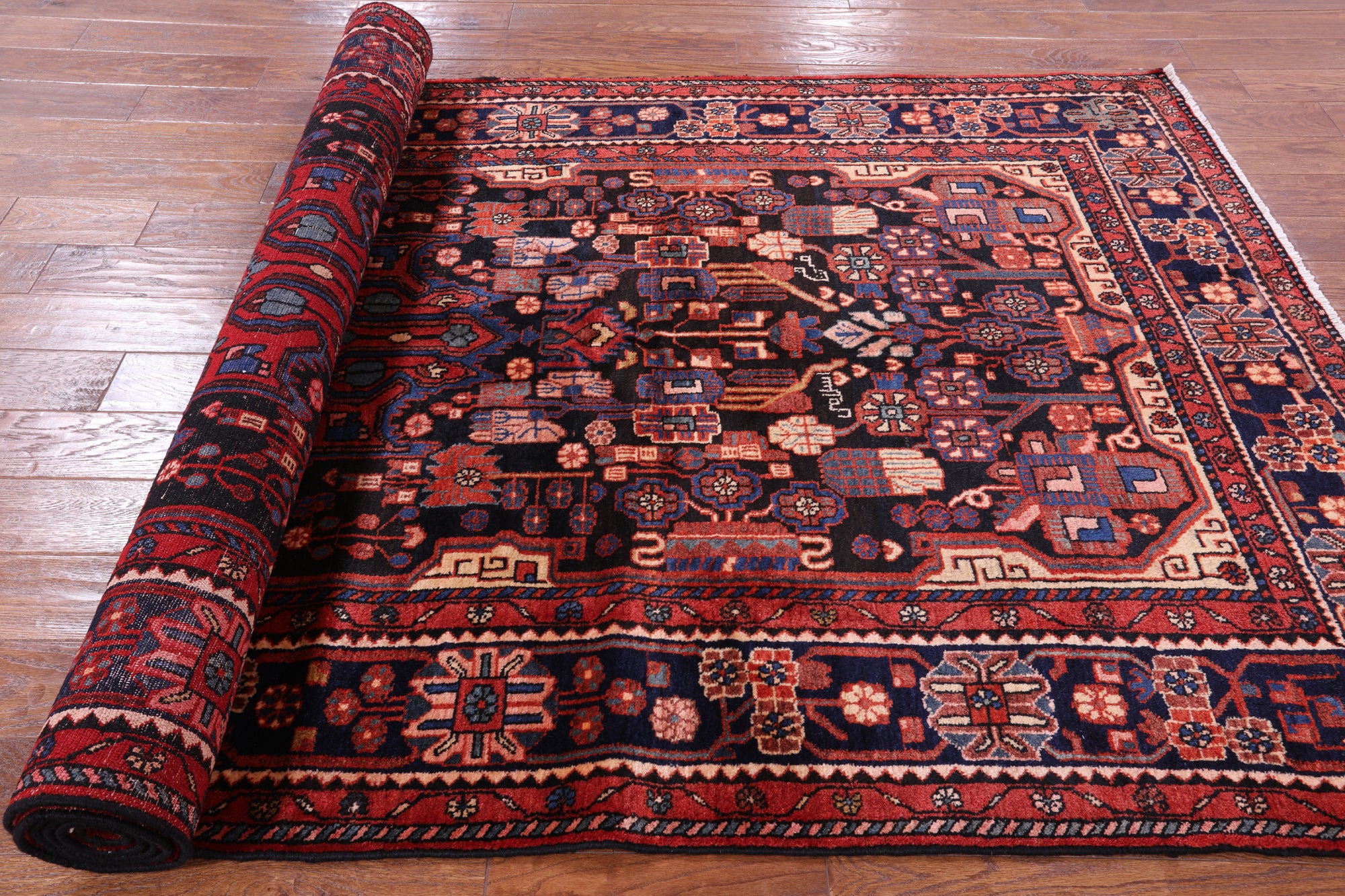 New Authentic Persian Nahavand Hand Knotted Rug - 5' 3" X 10' 8" - Golden Nile