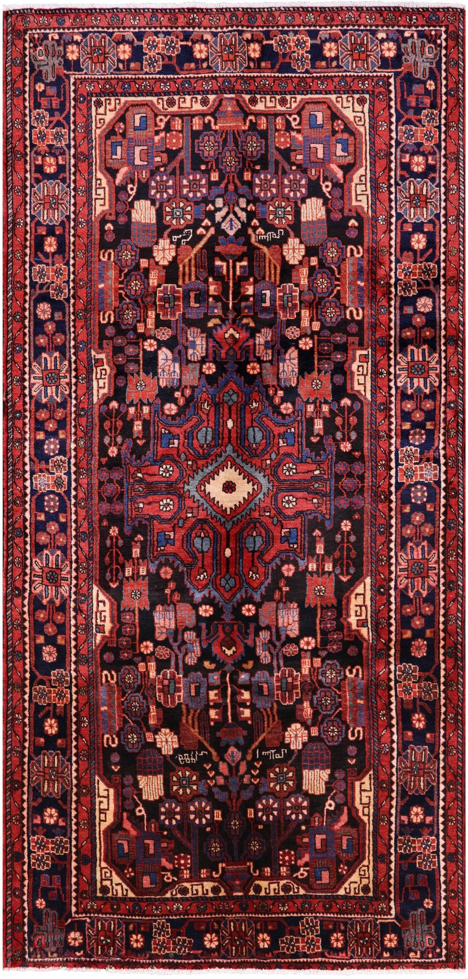 New Authentic Persian Nahavand Hand Knotted Rug - 5' 3" X 10' 8" - Golden Nile