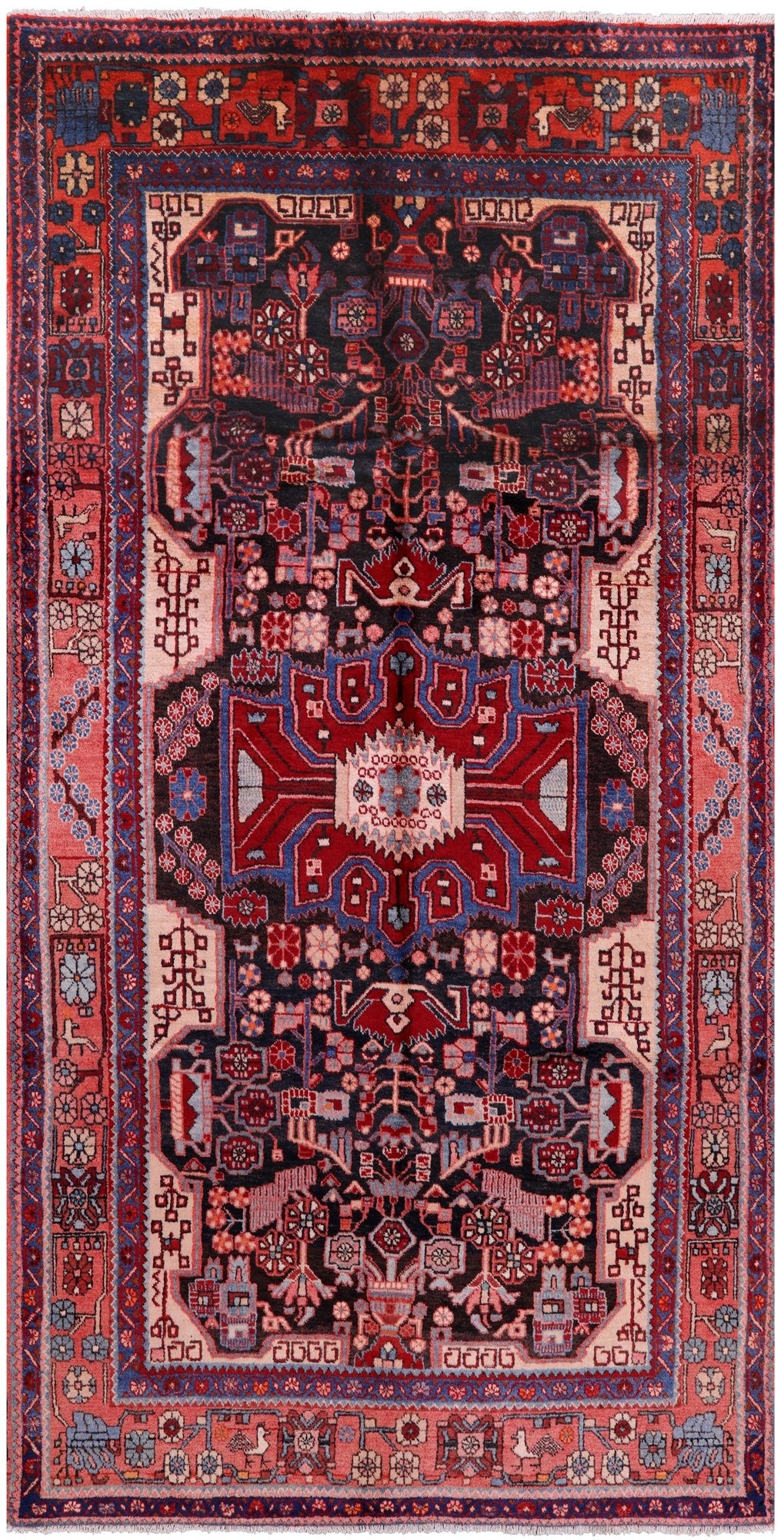 Black New Authentic Persian Nahavand Wool Rug - 5' 2" X 10' 0" - Golden Nile