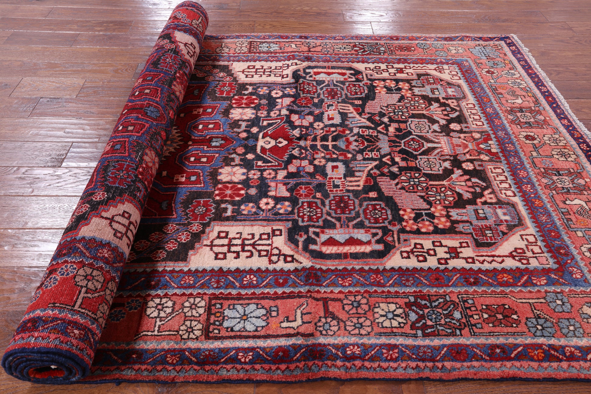 Black New Authentic Persian Nahavand Wool Rug - 5' 2" X 10' 0" - Golden Nile