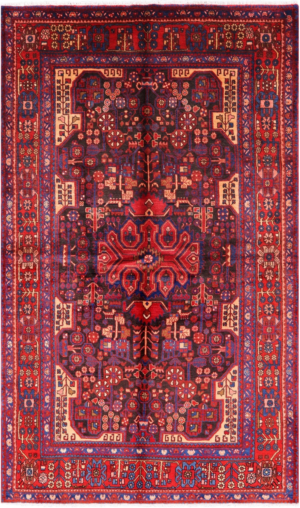 Black New Authentic Persian Nahavand Wool Rug - 5' 3" X 9' 0" - Golden Nile