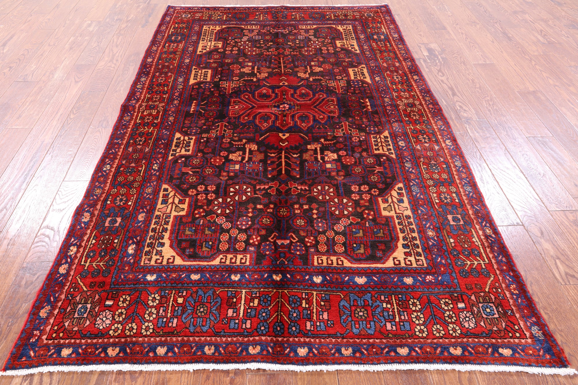 Black New Authentic Persian Nahavand Wool Rug - 5' 3" X 9' 0" - Golden Nile