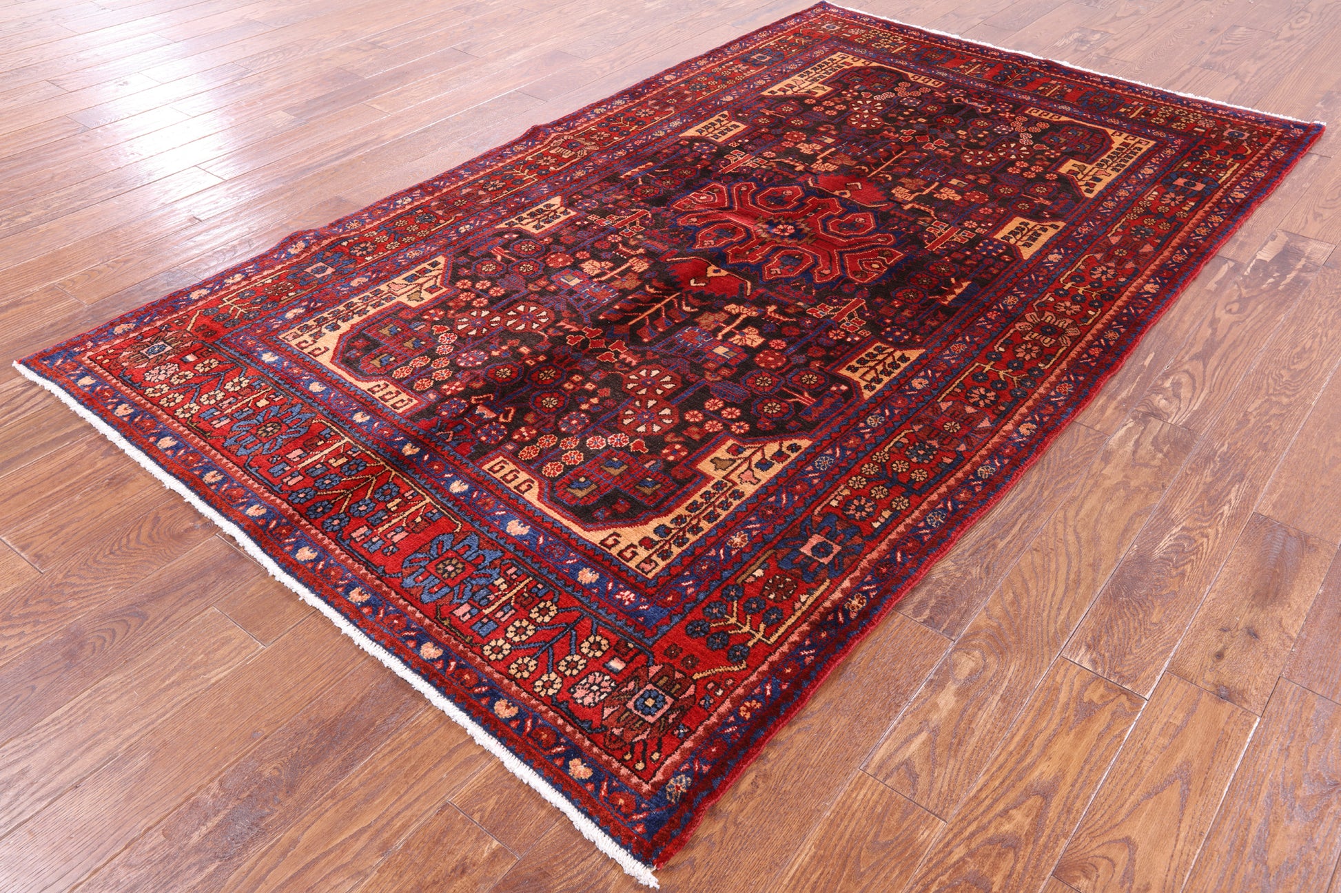 Black New Authentic Persian Nahavand Wool Rug - 5' 3" X 9' 0" - Golden Nile