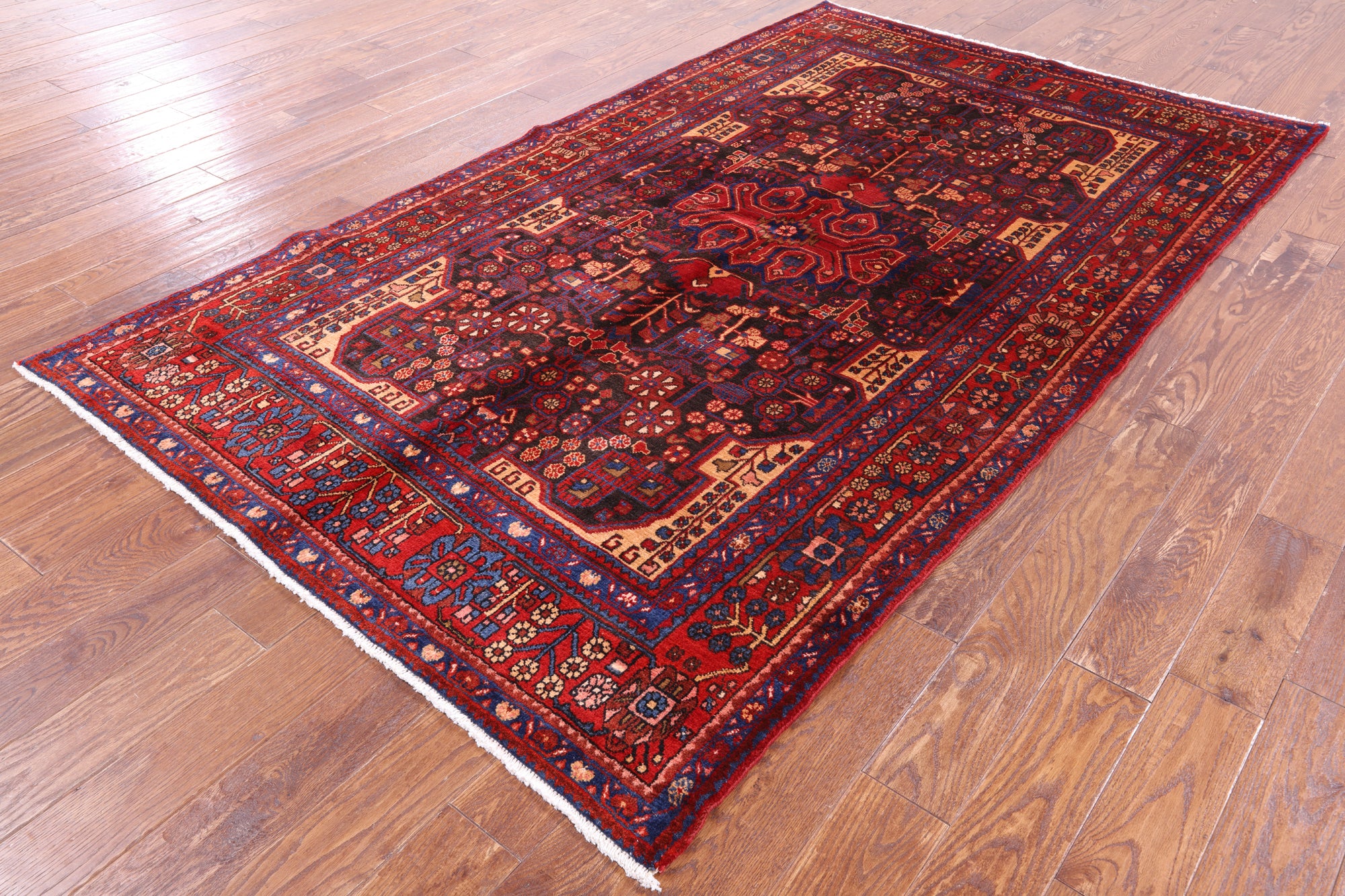 Black New Authentic Persian Nahavand Wool Rug - 5' 3" X 9' 0" - Golden Nile