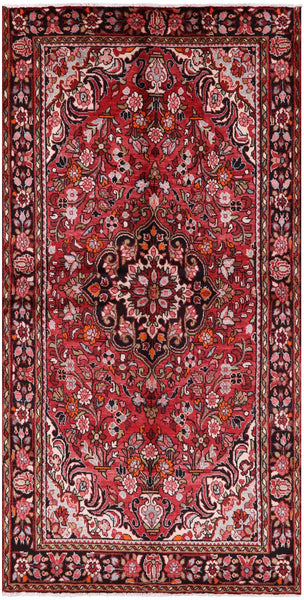 Red New Authentic Persian Nahavand Handmade Rug - 5' 2" X 9' 6" - Golden Nile