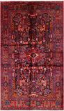 Black New Authentic Persian Nahavand Hand Knotted Rug - 5' 7" X 9' 9" - Golden Nile