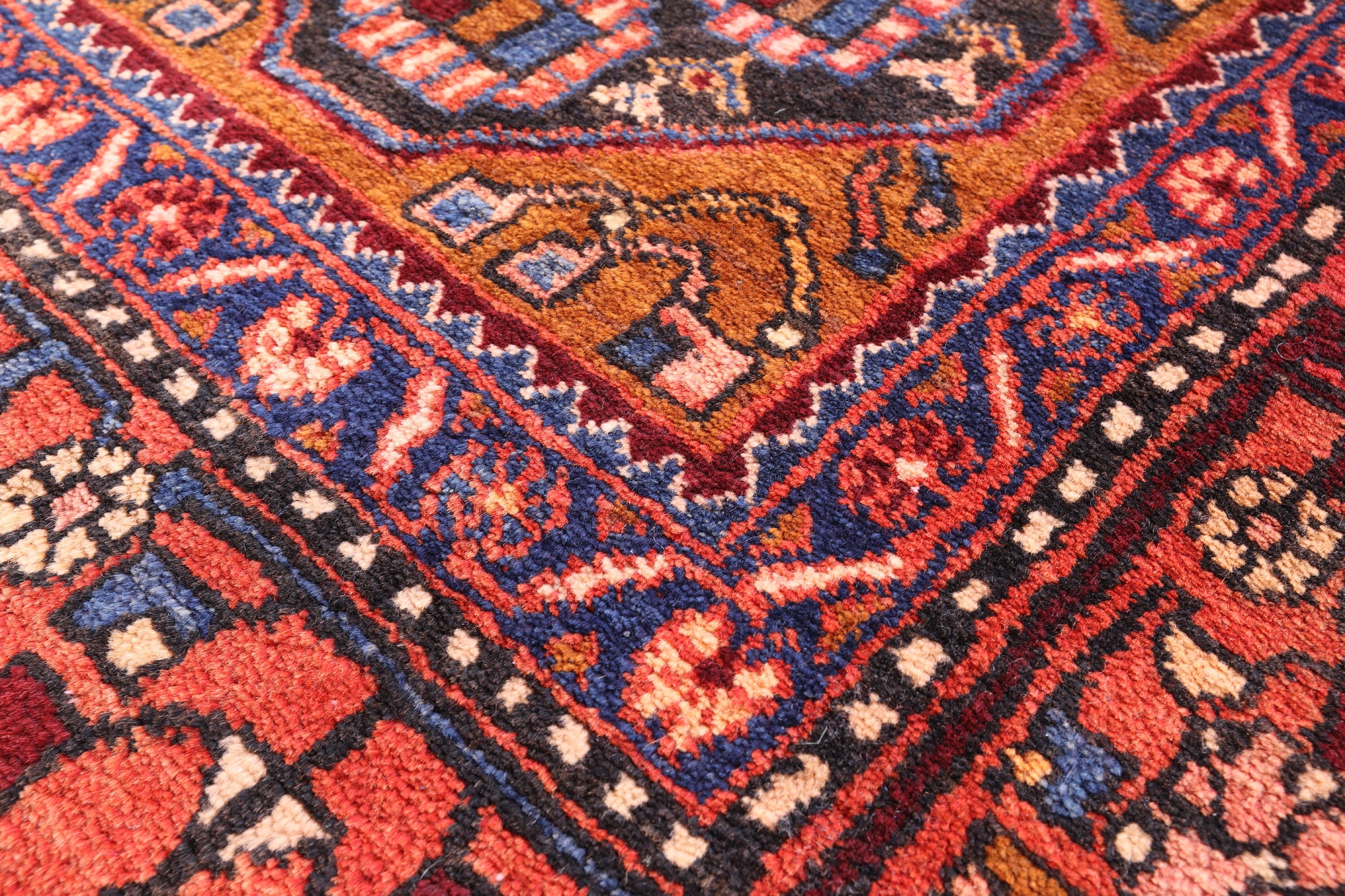 Black New Authentic Persian Nahavand Hand Knotted Rug - 5' 7" X 9' 9" - Golden Nile