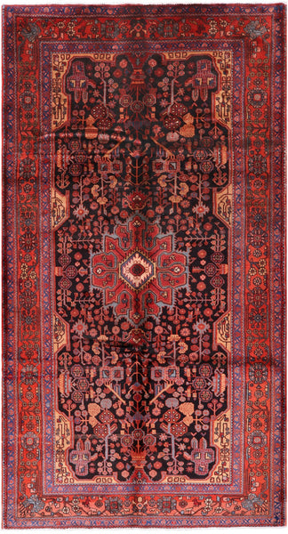 Black New Authentic Persian Nahavand Rug - 5' 10" X 11' 3" - Golden Nile