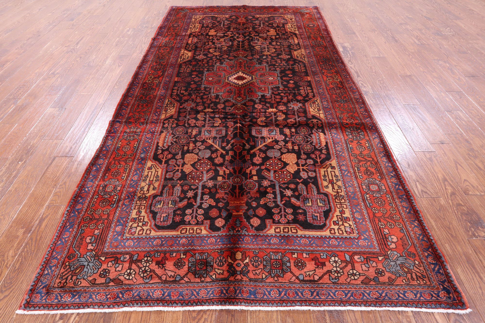 Black New Authentic Persian Nahavand Rug - 5' 10" X 11' 3" - Golden Nile