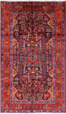 Black New Authentic Persian Nahavand Hnad Knotted Rug - 5' 4" X 9' 1" - Golden Nile