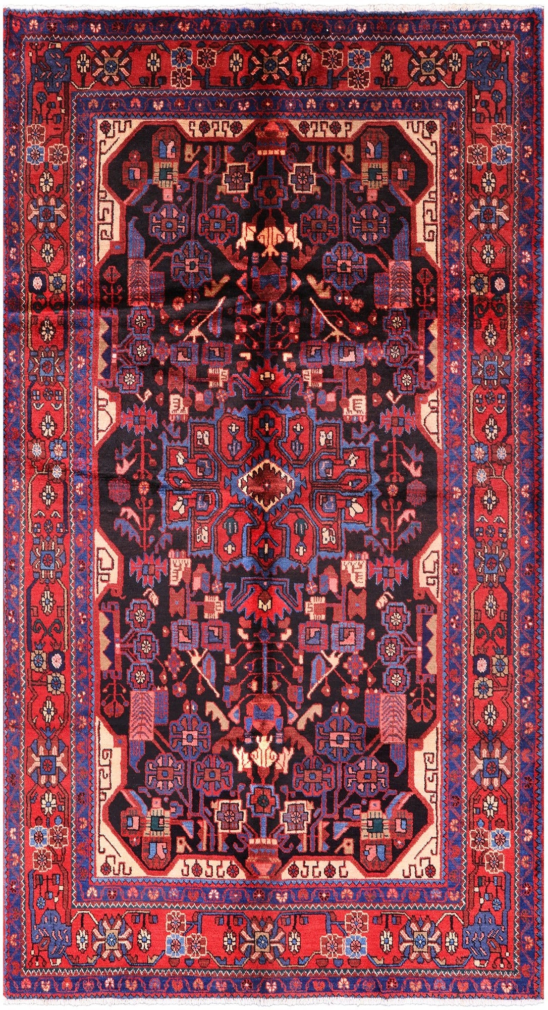 Black New Authentic Persian Nahavand Rug - 5' 3" X 9' 7" - Golden Nile