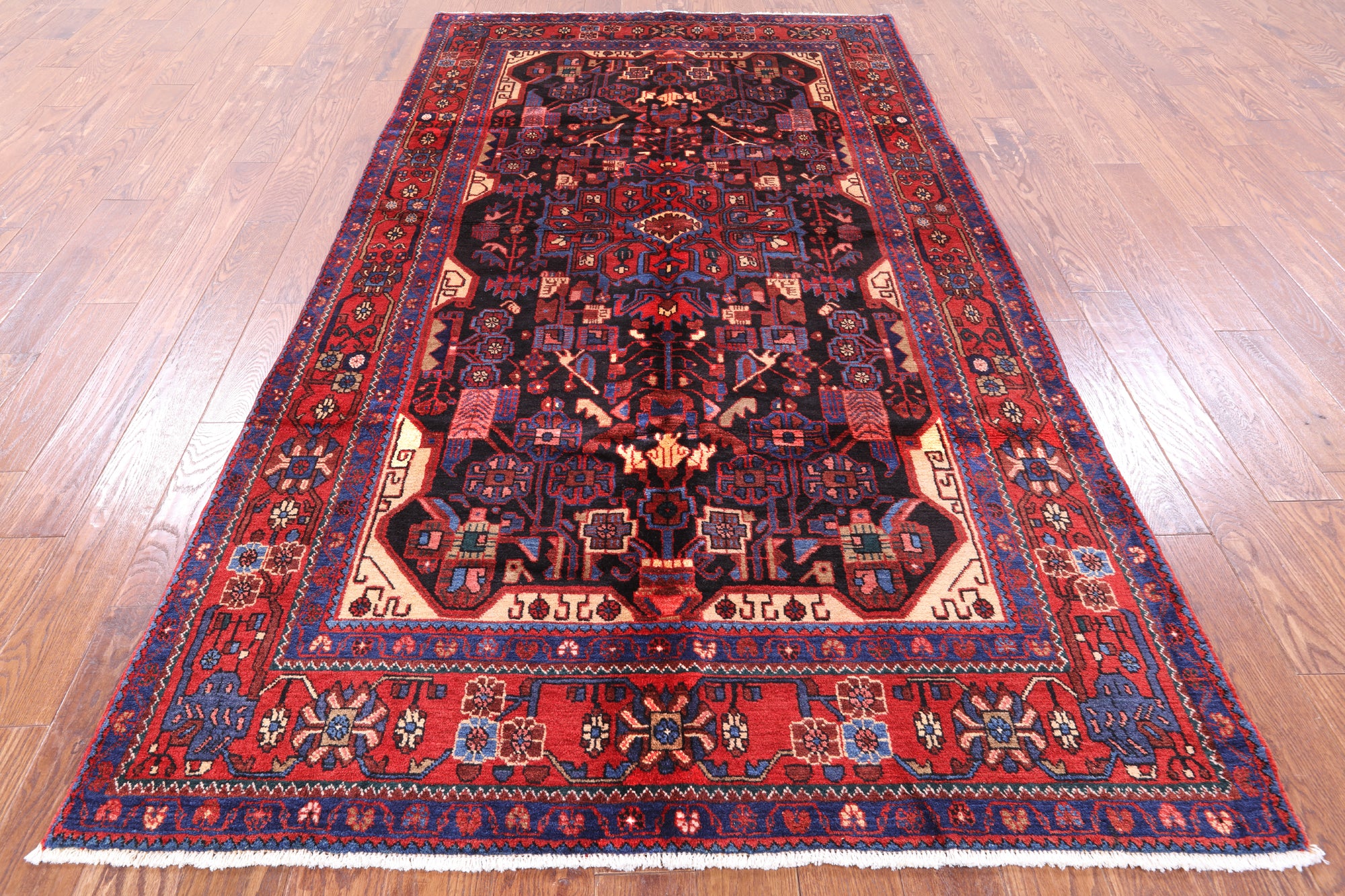 Black New Authentic Persian Nahavand Rug - 5' 3" X 9' 7" - Golden Nile