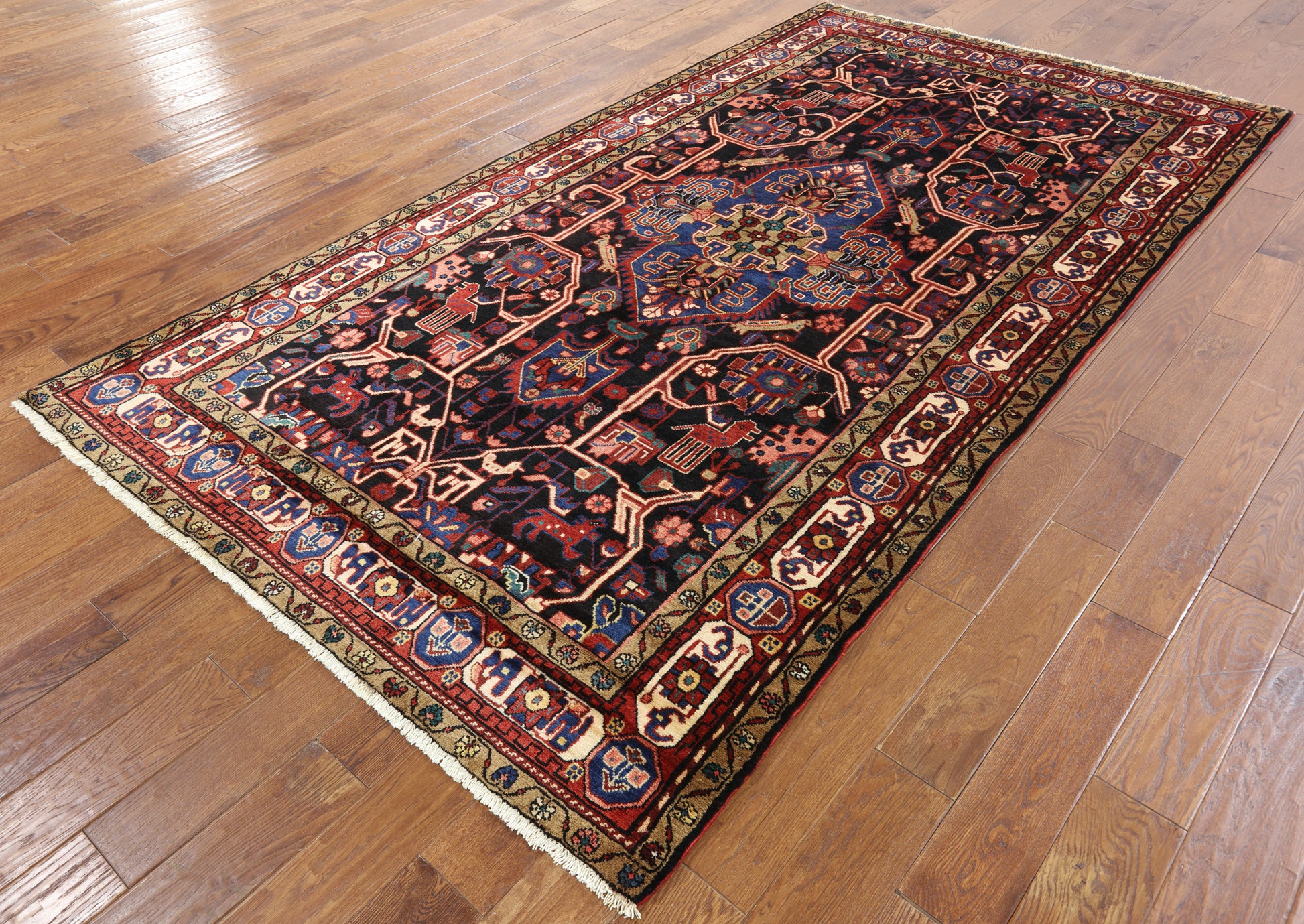 New Persian Nahavand Wool Rug 5' 5" X 10' 1" - Golden Nile