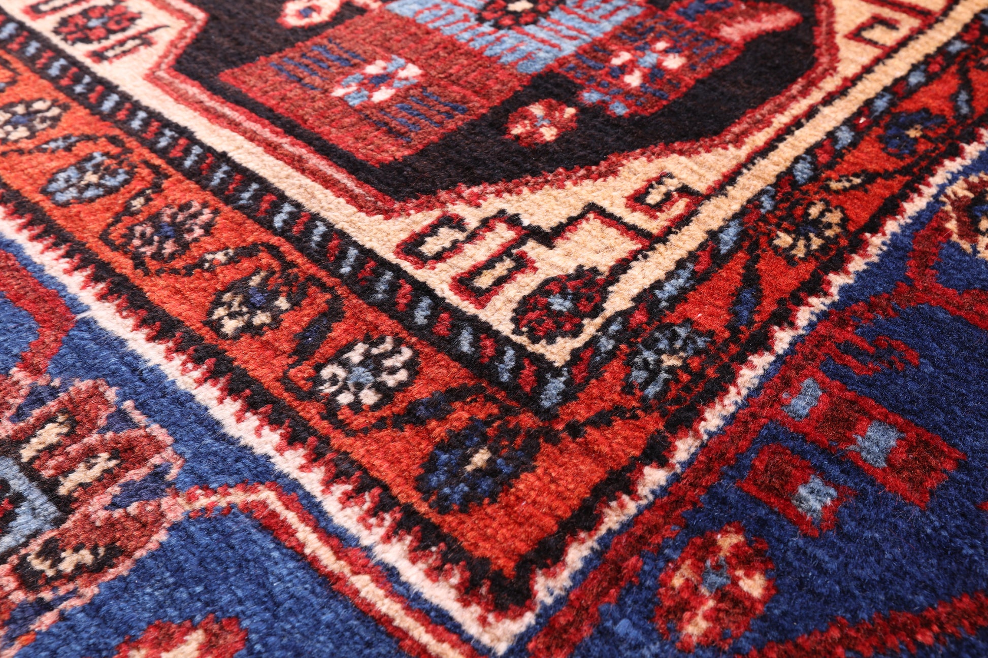 Black New Authentic Persian Nahavand Hand Knotted Rug - 4' 11" X 10' 0" - Golden Nile