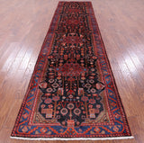 Black New Runner Authentic Persian Nahavand Rug - 3' 10" X 16' 1" - Golden Nile