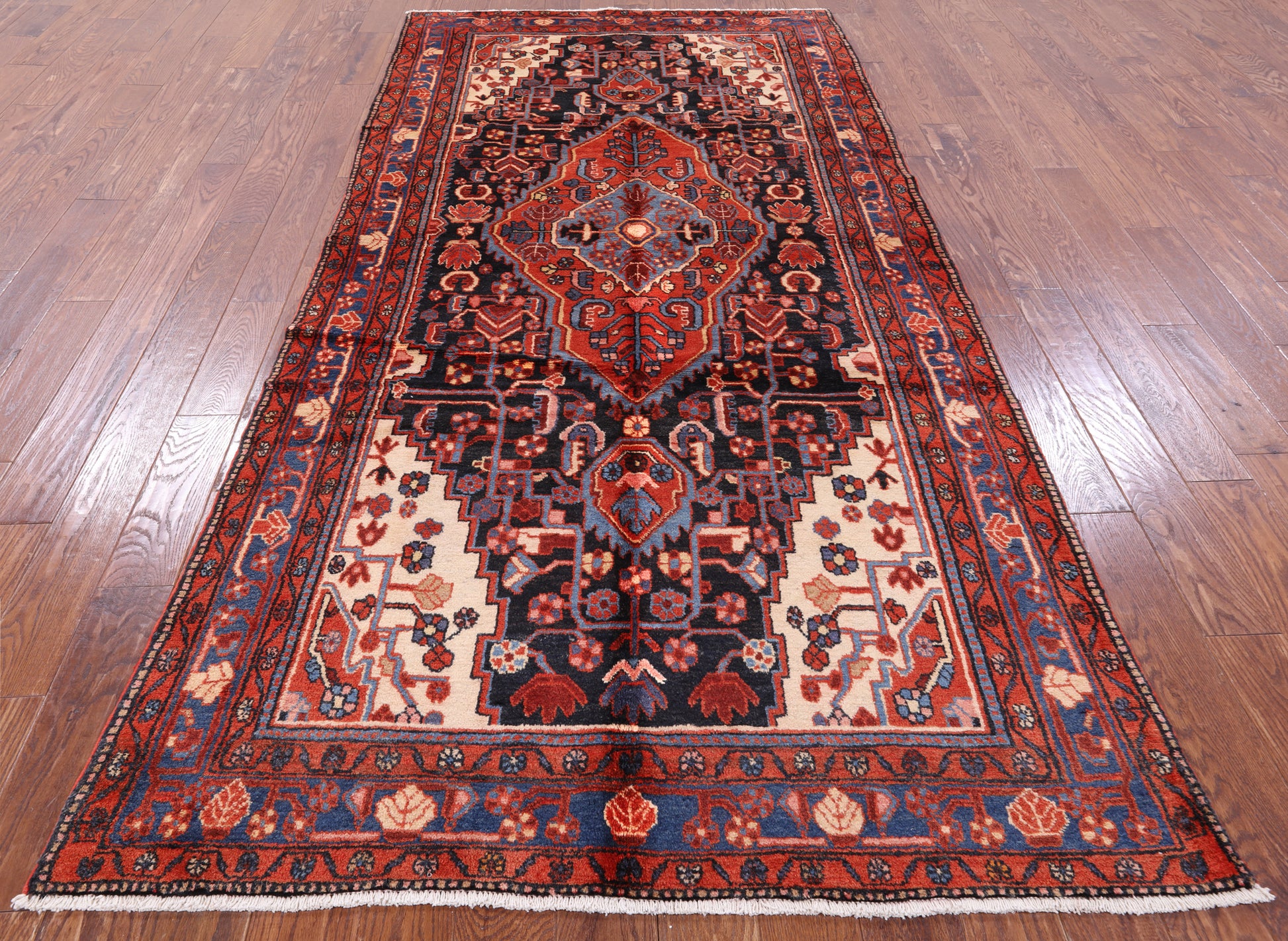 Black New Persian Nahavand Wool Rug - 5' 0" X 10' 4" - Golden Nile