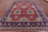 Red New Authentic Persian Tabriz Hand Knotted Wool Rug - 10' 4" X 14' 6" - Golden Nile