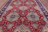 Red New Authentic Persian Tabriz Hand Knotted Wool Rug - 10' 4" X 14' 6" - Golden Nile