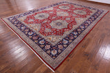 Red New Authentic Persian Tabriz Hand Knotted Wool Rug - 10' 4" X 14' 6" - Golden Nile