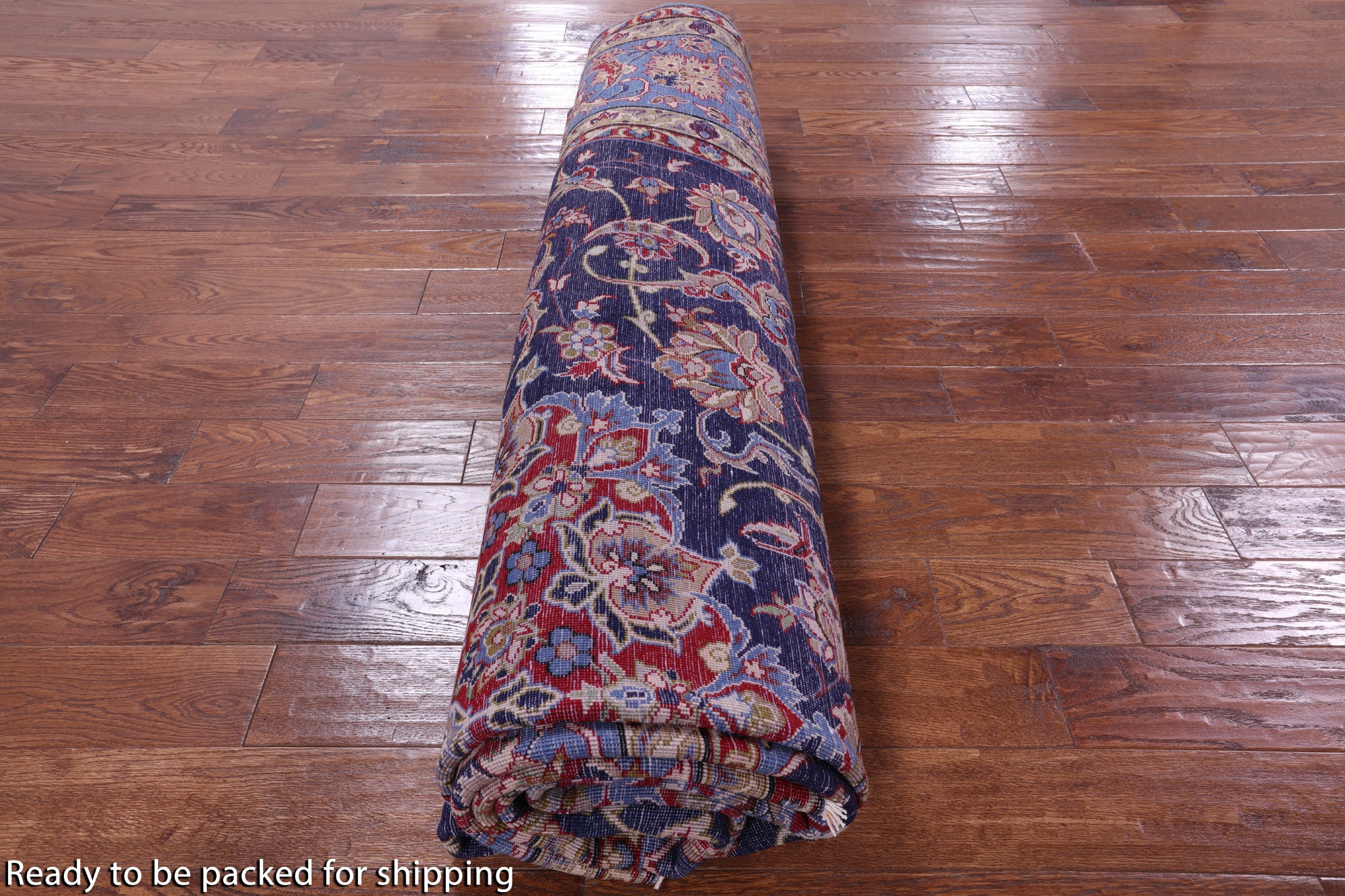 Blue New Authentic Persian Isfahan Hand Knotted Wool Rug - 10' 0" X 13' 11" - Golden Nile