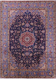 Blue New Authentic Persian Isfahan Hand Knotted Wool Rug - 10' 0" X 13' 11" - Golden Nile