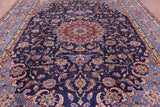 Blue New Authentic Persian Isfahan Hand Knotted Wool Rug - 10' 0" X 13' 11" - Golden Nile