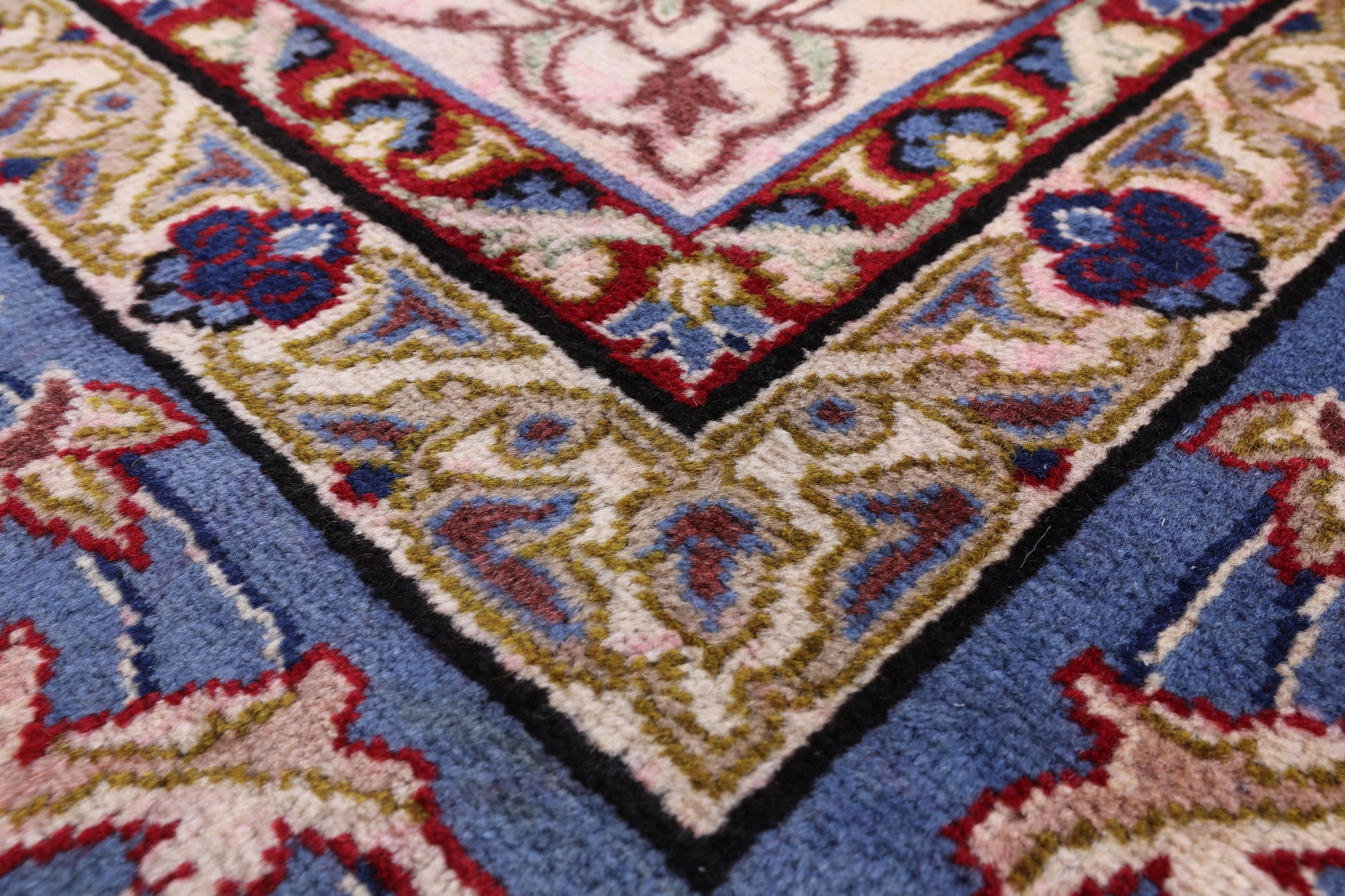 Blue New Authentic Persian Isfahan Hand Knotted Wool Rug - 10' 0" X 13' 11" - Golden Nile